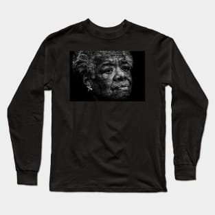 Maya Angelou Portrait with all her book titles - 02 Long Sleeve T-Shirt